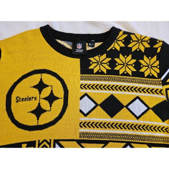 NFL Pittsburgh Steelers Busy Block Ugly Sweater Large NFL Team Apparel - Picture 2 of 10
